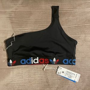 Adidas Tricolor One Shoulder Bra Top Size M NWT